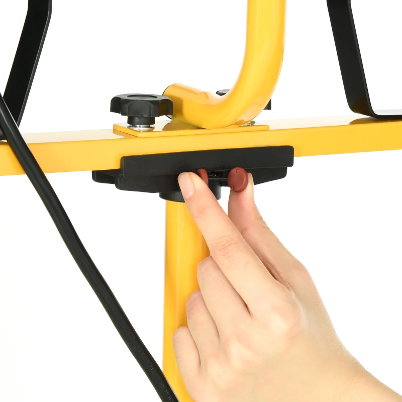 HOMCOM 50W 10000 Lumen Dual Head Weather Resistant LED Work Lights with Tripod Stand, Yellow