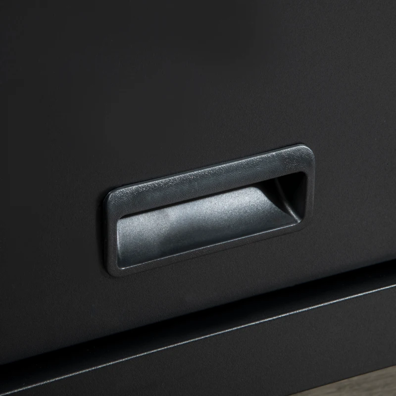 DURHAND 2-Drawer Rolling Tool Chest on Wheels, Metal Tool Cabinet for Warehouse, Workshop and Garage, Black