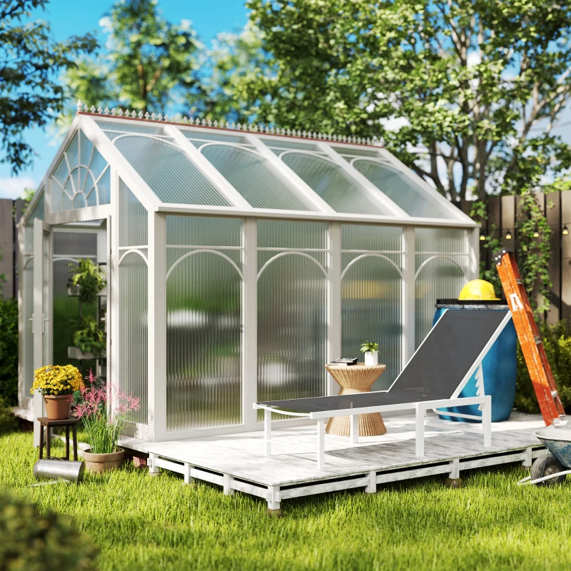 Outsunny Outdoor Lounge Chair, 5-Level Reclining Outdoor Chaise Lounge Tanning Chair with Mesh Seat, Grey