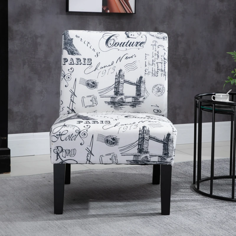 HOMCOM Comfortable Stable Modern Dining Chair In Hand-Painted Style for Dining Room and Bedroom