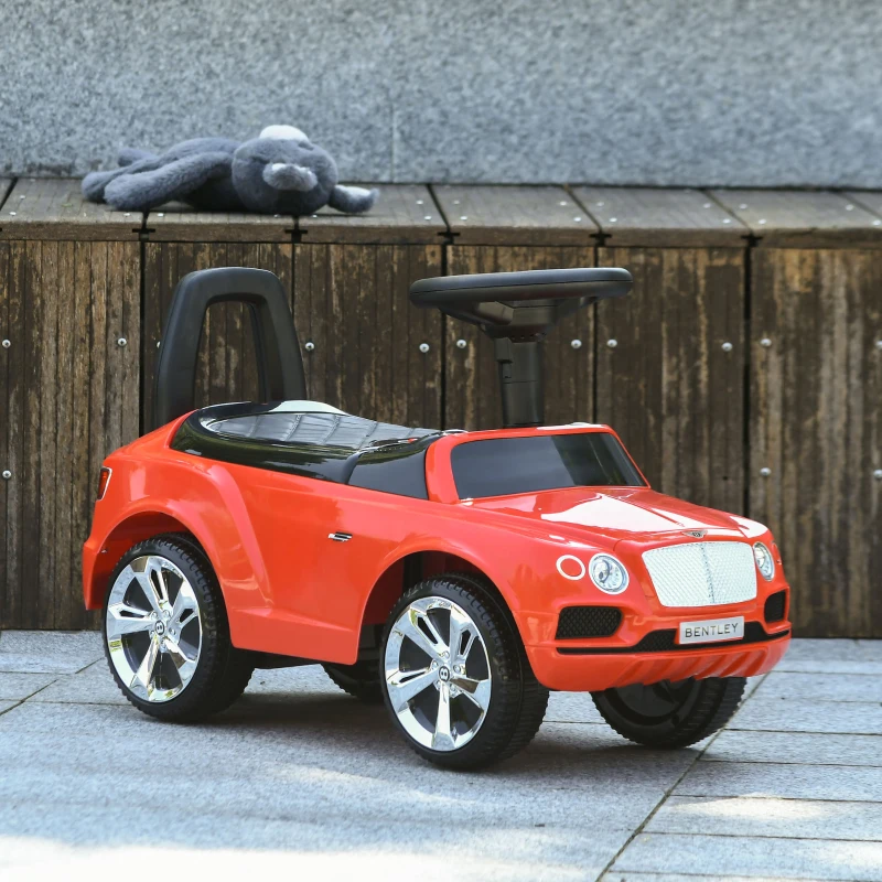 Qaba Bentley Bentayga Licensed Baby Car Foot To Floor with Horn Music, Under-Seat Storage, for 18-36 Months, Red