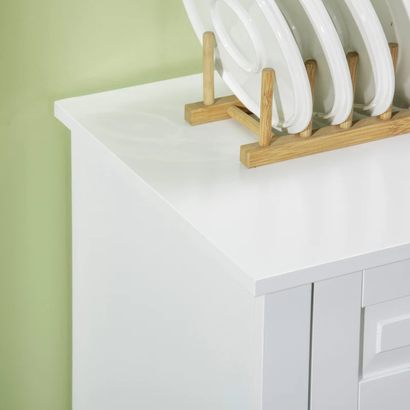 HOMCOM Sideboard Buffet Cabinet, Modern Accent Cabinet with 2 Drawers and Adjustable Shelves, Entryway Cabinet, White