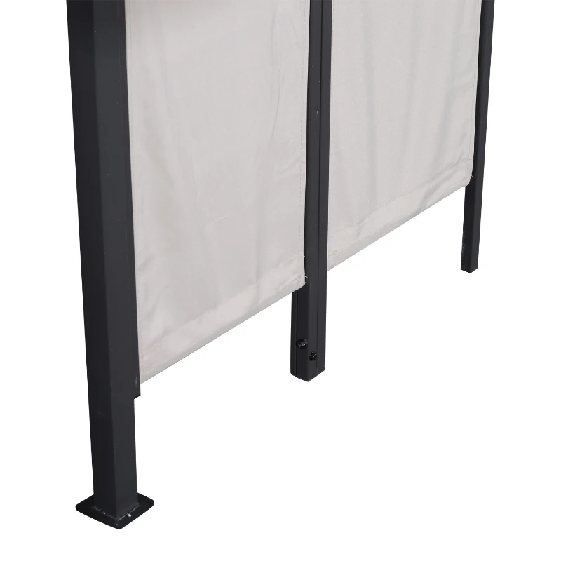 Outsunny 8' x 8' 3-Piece Patio Bar Set with Gazebo Canopy 2 Bar Stools and Bar Table with Storage Shelf for Poolside, Backyard, Garden