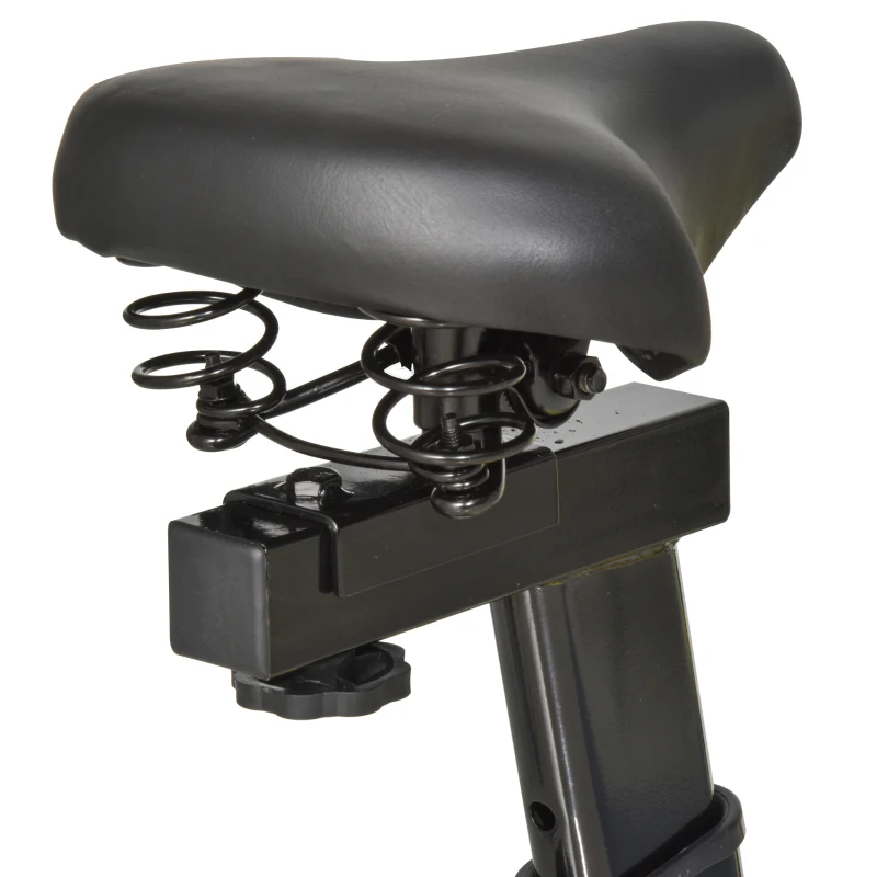 Soozier Stationary Exercise Bike, Indoor Cardio Workout Cycling Bike with with Belt Drive Adjustable Resistance, Seat, Handlebar w/ LCD Display for Home Gym