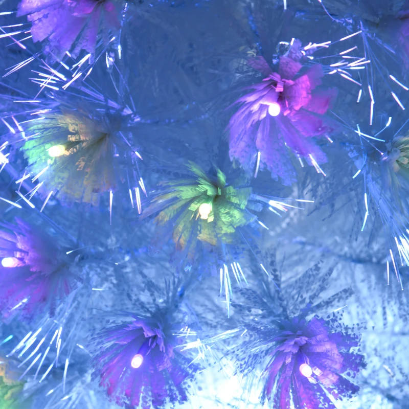 HOMCOM 6FT Artificial Tree Multi-Colored Pre-Lit Home Christmas Decoration  White