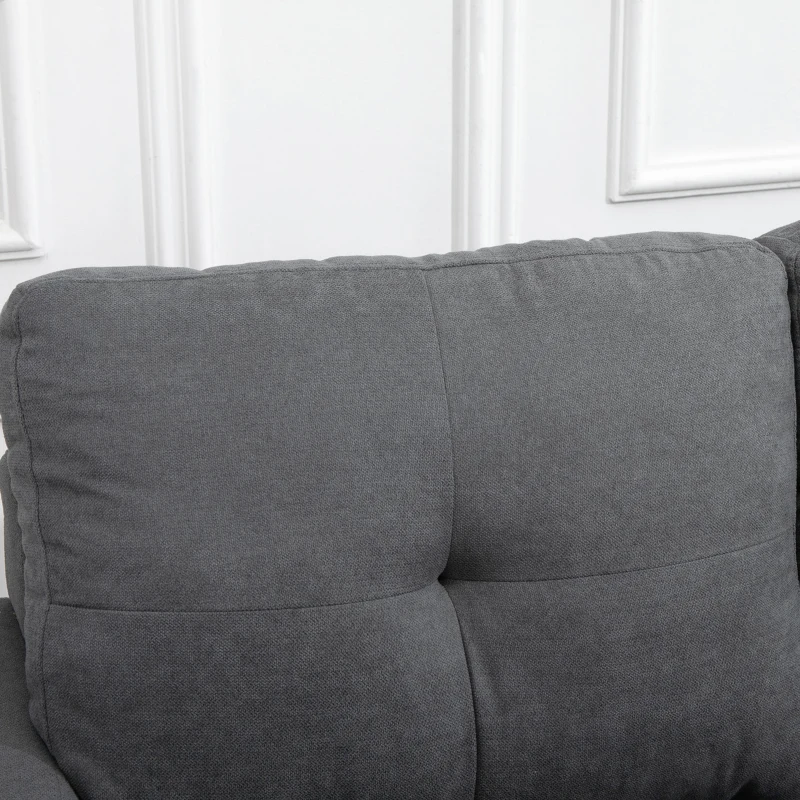 HOMCOM Sectional Sofa Couch, L Shaped Couch with Reversible Chaise, Wooden Legs for Living Room, Bedroom, Dark Grey