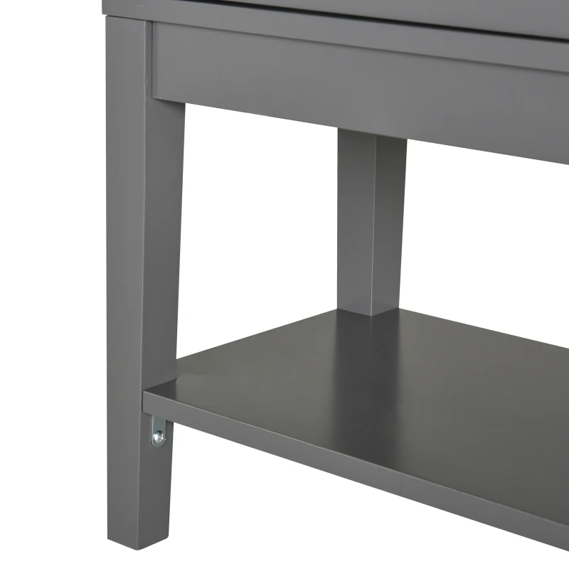 HOMCOM Sideboard Buffet Cabinet with Storage, Modern Coffee Bar Cabinet with 2 Glass Doors, Adjustable Shelf and Bottom Shelf, Console Table for Kitchen, Living Room, Dining Room, Hallway, Gray