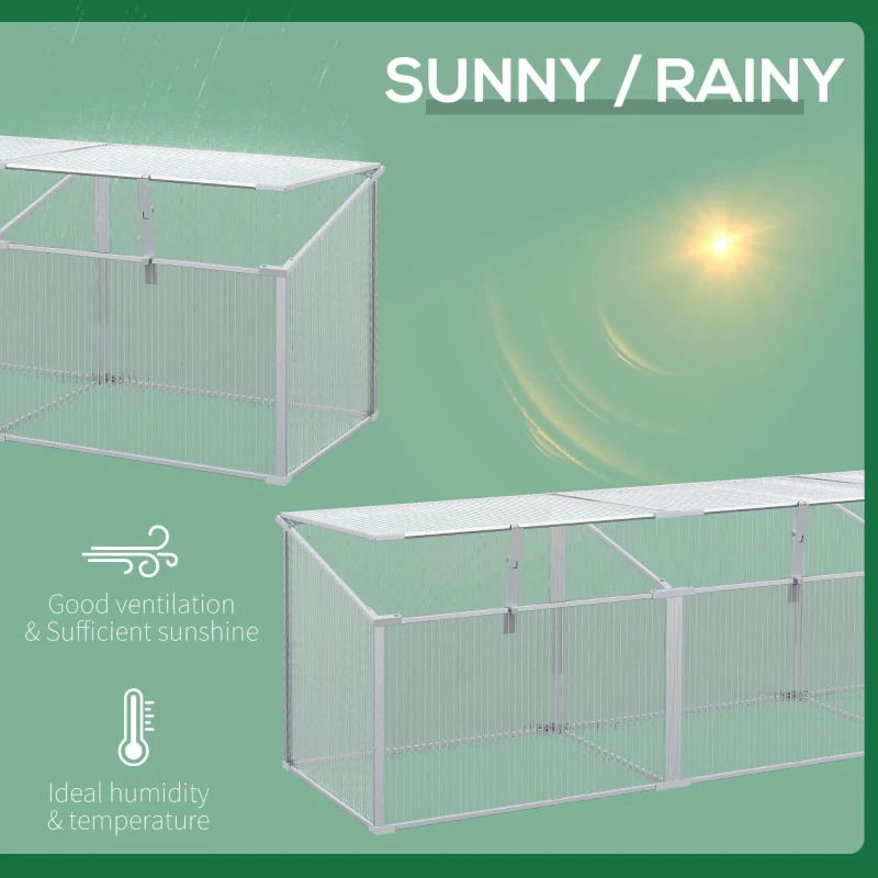 Outsunny Cold Frame with Adjustable Roof, Aluminum Vented Mini Greenhouse