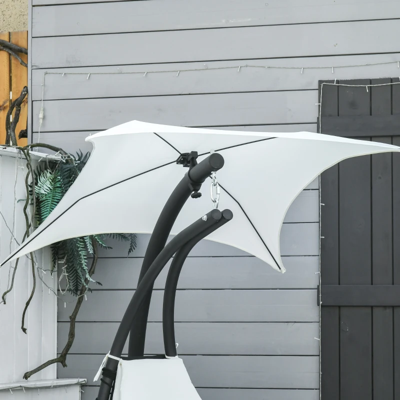 Outsunny Swing Chaise with Stand Floating Chaise Lounge Cream White