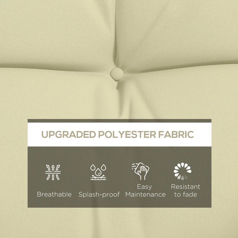 Outsunny 4-Piece Back and Seat Cushion Pillows Replacement and Pillows, Patio Chair Cushions Set with Ties, Cream White
