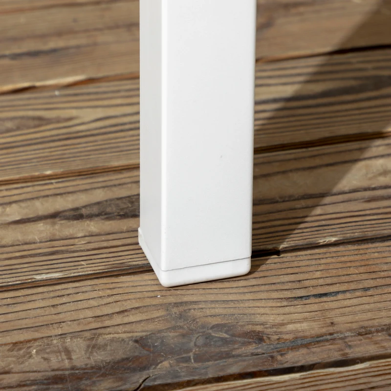 Outsunny 7 Pieces Outdoor Dining Set with 6 Stackable Chairs, Patio Table and Chairs with Plastic Top, Breathable Mesh Seat Back