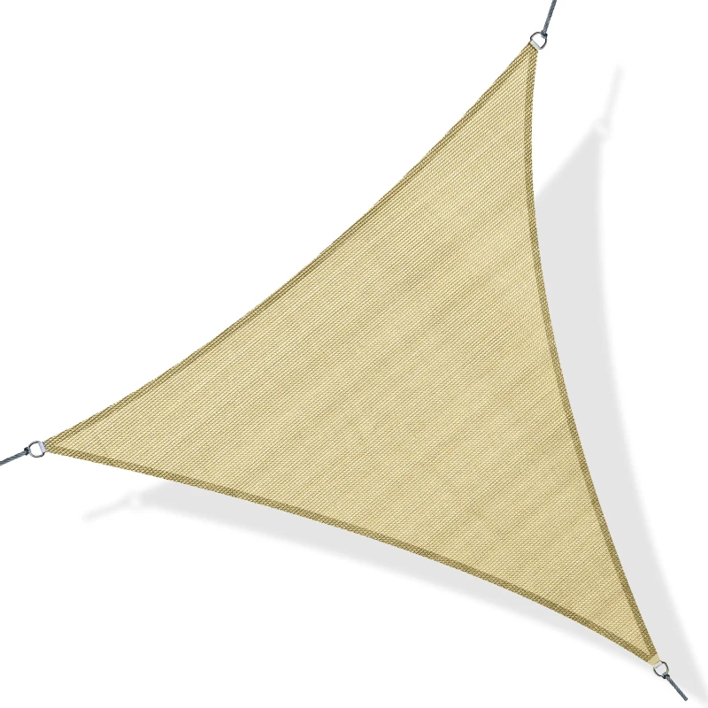 Outsunny Triangle 10' x 10' x 10' Outdoor Sun Shade Sail, Garden Cover UV Block Fabric Canopy for Patio, Deck, Sand