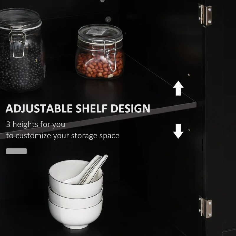 HOMCOM Rolling Kitchen Island Cart with Wood Top, Enough Storage Drawer Space with Towel Bar Rack Shelves, Portable Kitchen Utility Serving Cart Trolley on Wheels, Black