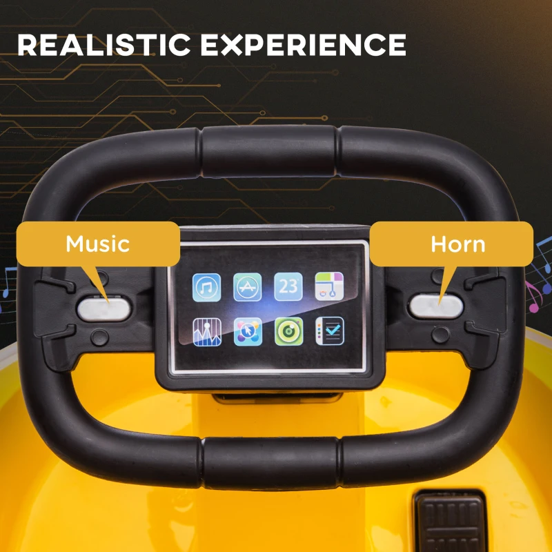 Aosom Bumper Car for Kids, 360° Rotation 6V Electric Ride On Bumper, Yellow