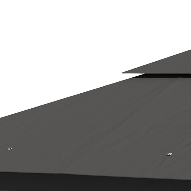 Outsunny 10'x10' Soft-top Steel Patio Gazebo Outdoor Sun Shelter with 2-Tier Polyester Roof, Curtain Sidewalls, Grey