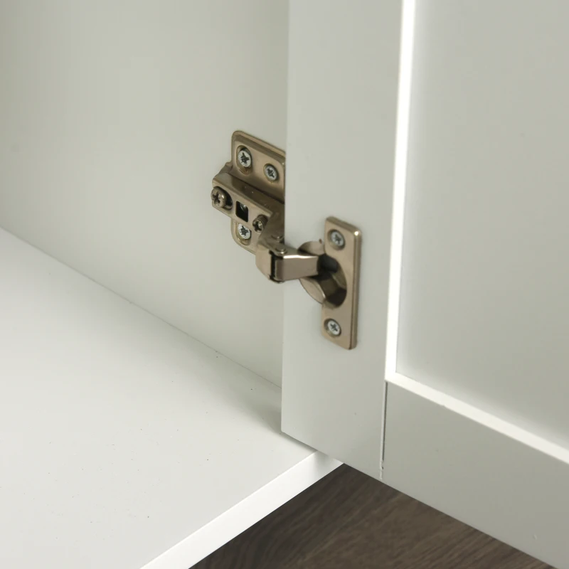 HOMCOM Wooden Rolling Kitchen Island on Wheels,  Kitchen Cart with Drawer for Dining Room, White