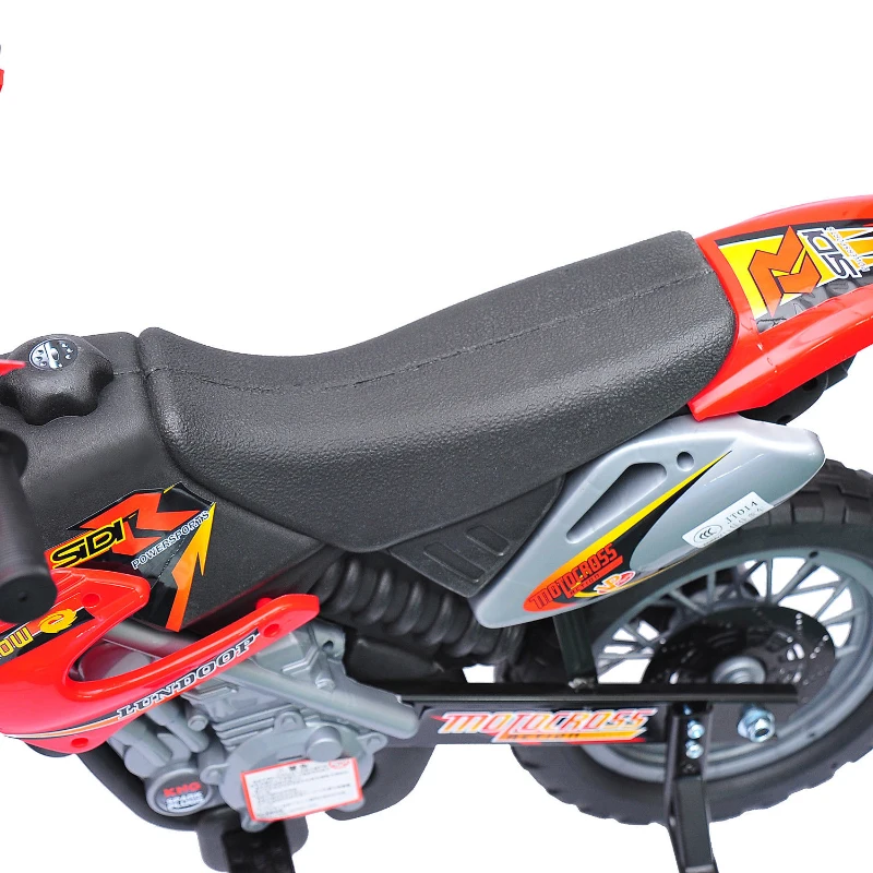 Aosom 6V Kid Electric Ride On Motorcycle Powered Dirt Bike Battery Scooter For 3-6 Year Old Kids Toddlers W/ Training Wheels Red