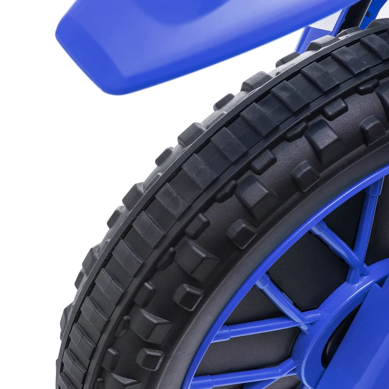 Aosom 12V Kids Motorcycle w/Treaded Tires, 5mph Top Speed Electric Bike for Kids, Ride On Motorcycle w/Training Wheels, Battery Charger, Spring Suspension, Blue(m-9)