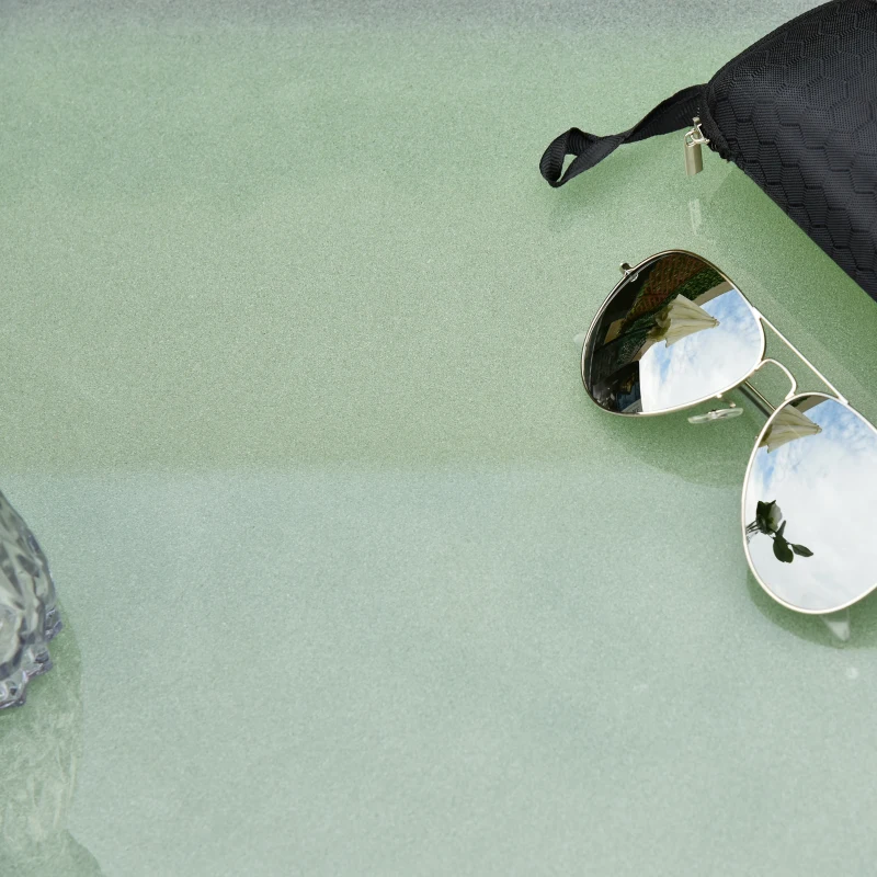 Outsunny Patio Wicker Dining Table, Outdoor Rattan Coffee Table with Glass Top for Garden, Patio, or Backyard, Brown