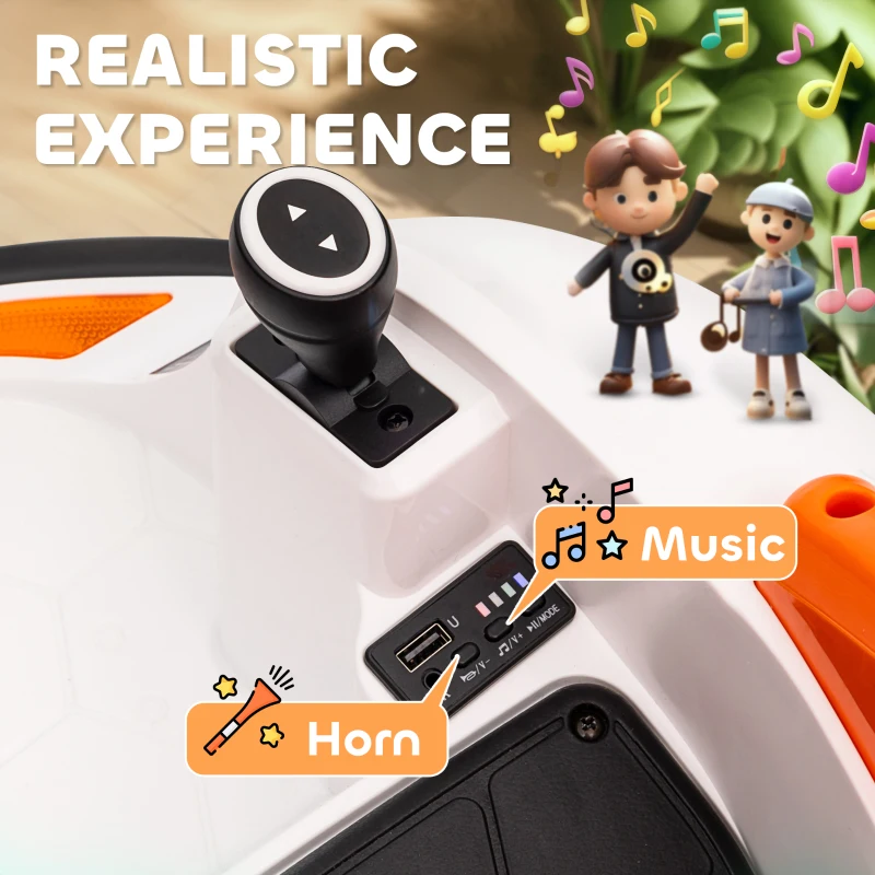 Qaba 12V Electric Ride on Bumper Car for Kids 1.5-5 Years Old, Baby Bumper Car with Remote Control, Orange