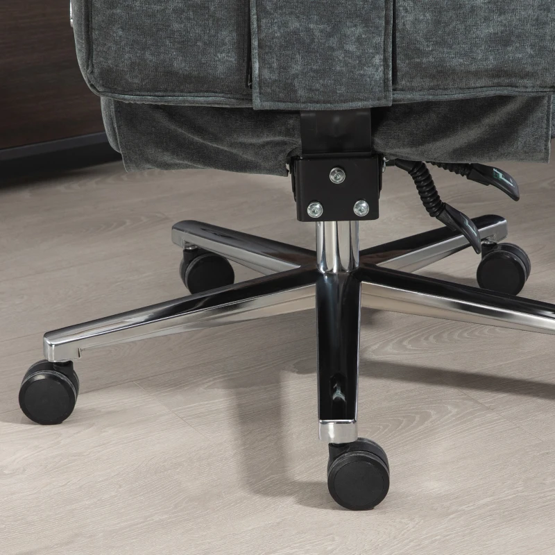 HOMCOM Home Office Chair, Big and Tall Fabric Computer Desk Chair, Swivel Task Chair with Adjustable Height, Coffee