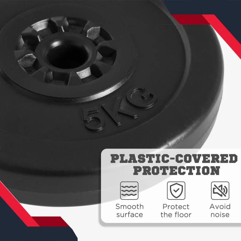 Soozier 4 Piece dumbbell Weight Plates Set 2 x 11lbs and 2 x 22lbs Black (Weights Only)