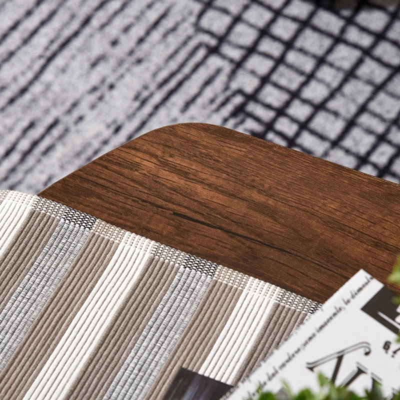 HOMCOM Industrial Coffee Table Rectangular Sofa Table with Undershelf Home Office