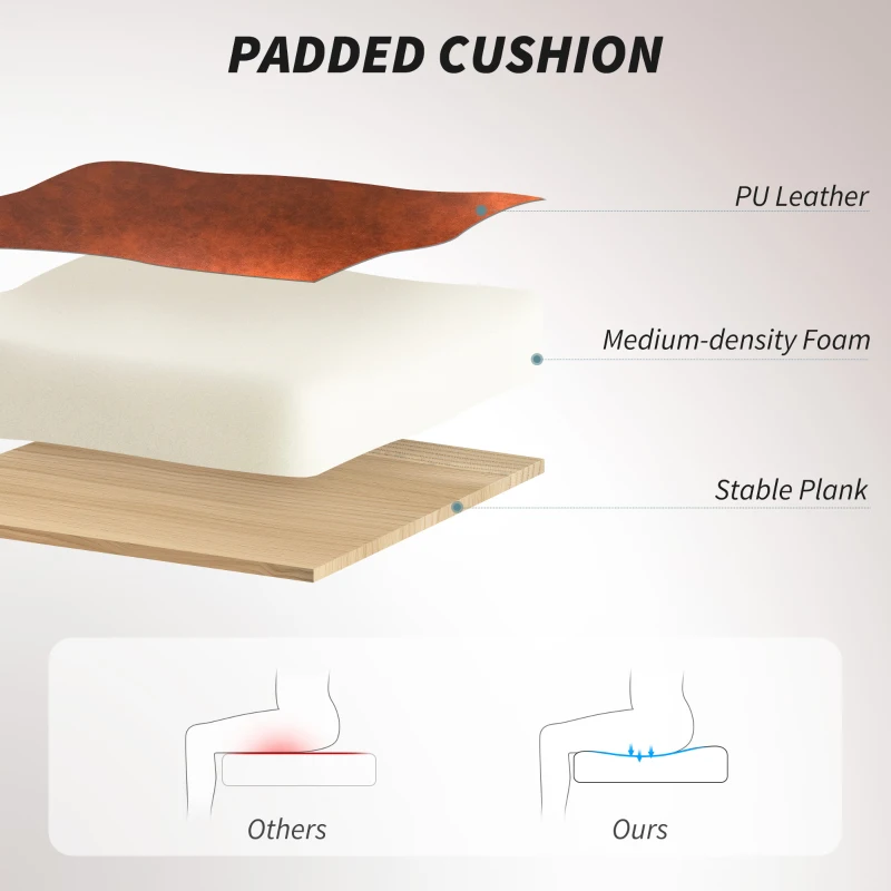 HOMCOM High Back Desk Chair with Swivel Wheels, Tilt Function, Executive Office Chair with Cushion & Adjustable Height, Brown