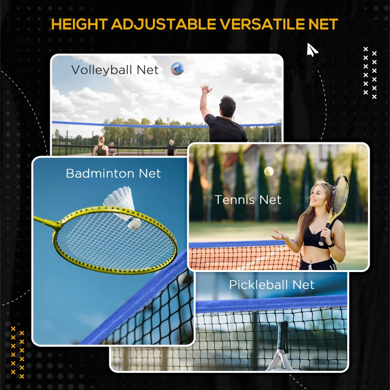Soozier 14' Badminton Net, Height Adjustable Outdoor Sports Net with Carry Bag for Tennis, Pickleball and Volleyball