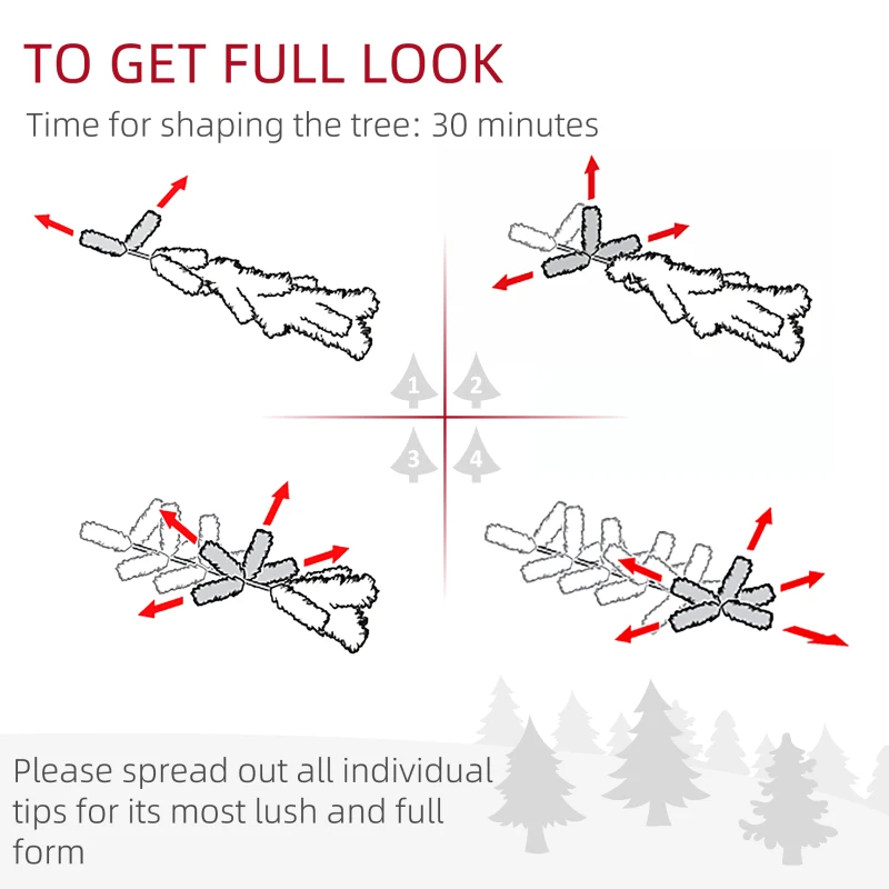 HOMCOM 8ft Unlit Pencil Artificial Christmas Tree with Realistic Branches and 618 Tips, Plastic Base, Green