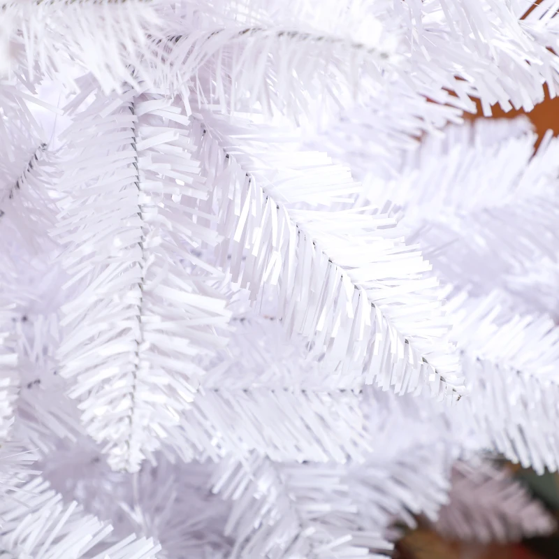 HOMCOM 6ft Tall Pencil Artificial Christmas Tree with 479 Branch Tips with Steel Base, White