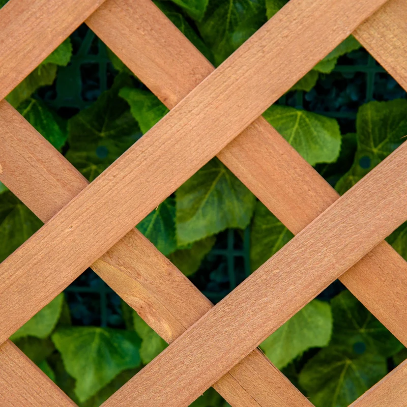 Outsunny Wood Planter with Trellis for Vine Climbing, Raised Garden Bed to Grow Vegetables for Backyard, 28" x 11" x 46", Brown