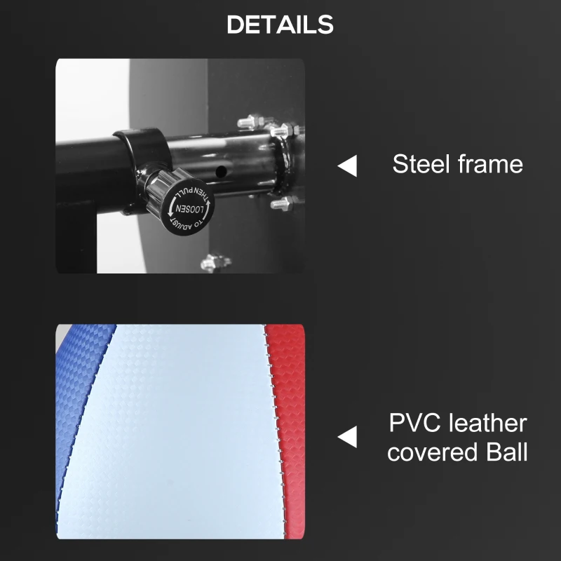 Soozier Speed Bag Boxing Punching Bag Wall Mount Height Adjustable, MMA, Martial Arts, and Boxing Equipment for Training at Home, Heavy-Duty Steel Platform, Strong PVC Leather, 9" H x 7" Dia.