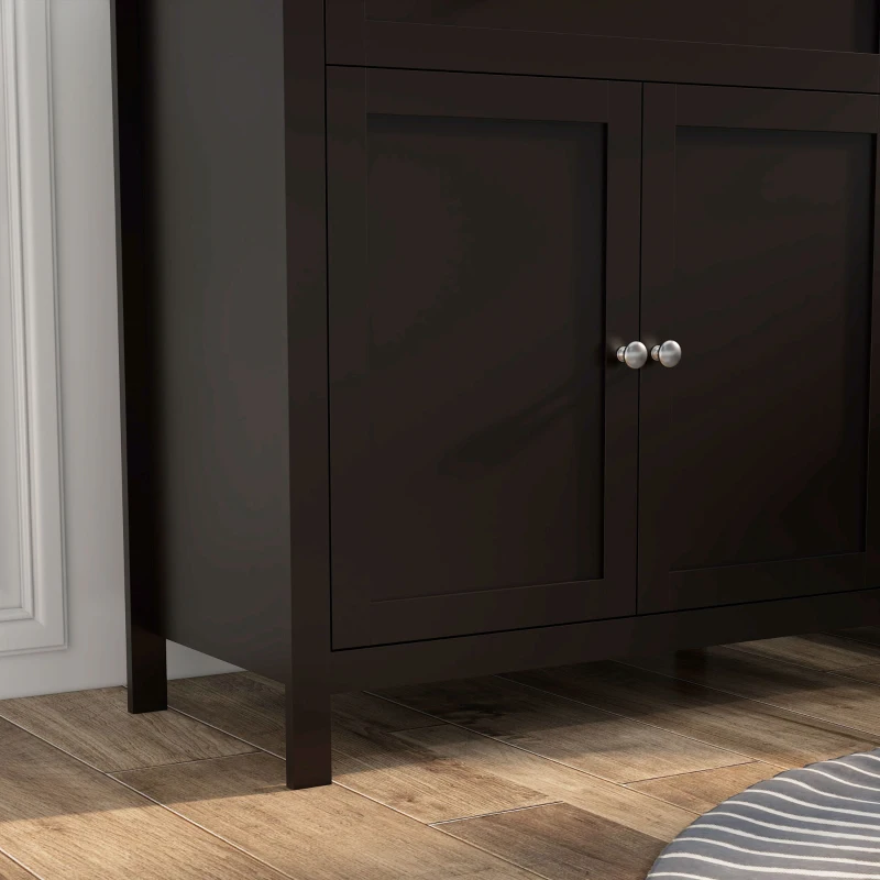 HOMCOM Sideboard Cabinet, Buffet Table with Drawer, Double Door Cupboard and Adjustable Shelf for Living Room, Entryway, Black