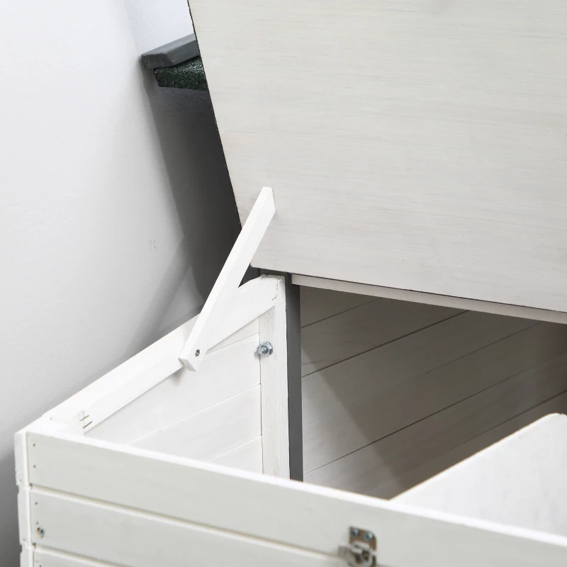 PawHut 77" Wooden Chicken Coop with Nesting Box, Cute Outdoor Hen House with Removable Tray, Ramp Run, for Garden Backyard, Gray