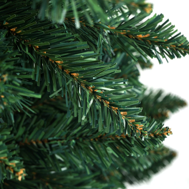 HOMCOM 6ft Tall Pencil Artificial Christmas Tree with 479 Branch Tips with Steel Base, Green