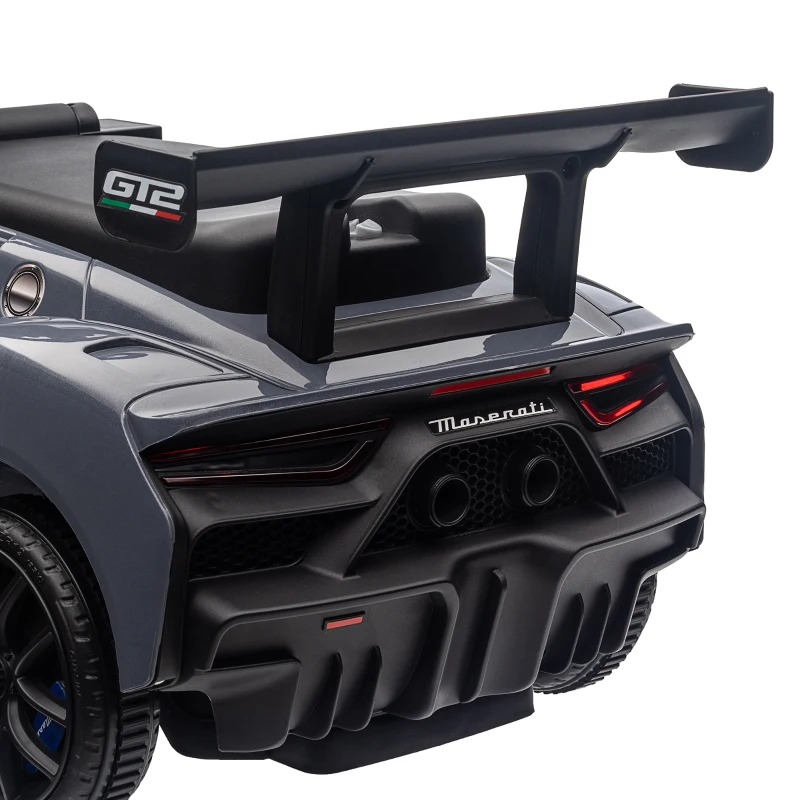 Qaba Licensed Maserati GT2 Baby Sliding Car with Storage, Music, Horn, Foot to Floor Toddler Car for 18-60 Months, Grey