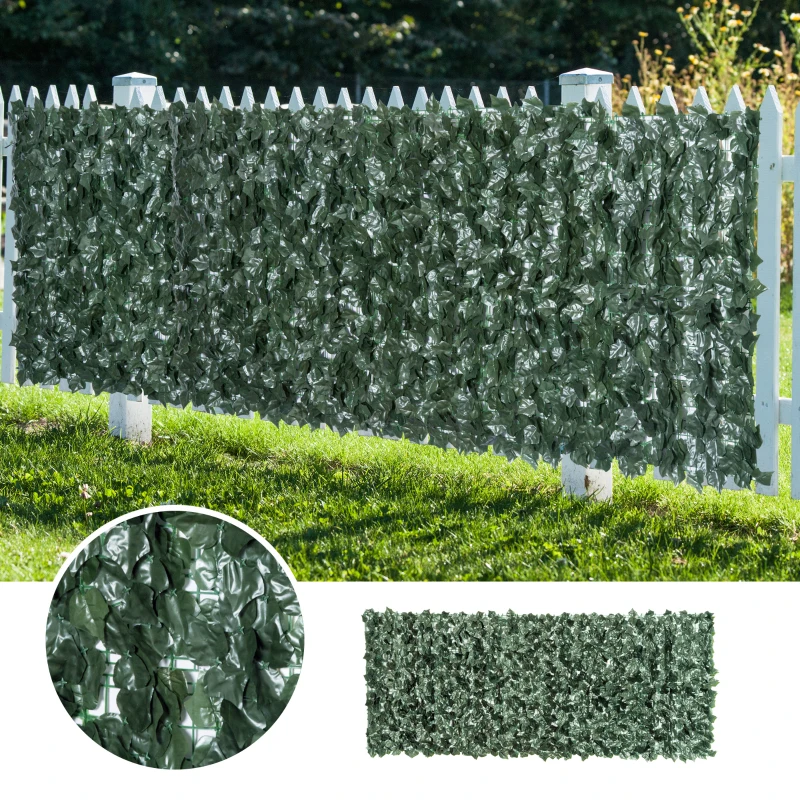 Outsunny Grass Wall Panels, 94.5" x 39" Artificial Grass Wall Decor,Greenery Backdrop Panels Wall for Outdoor, Indoor, Garden, Fence, Backyard, Dark Green