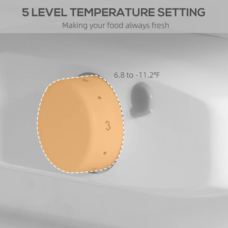 HOMCOM 3.2 Cu Ft Compact Refrigerator, Mini Fridge with Freezer, Adjustable Shelves and Reversible Doors for Bedroom, Silver
