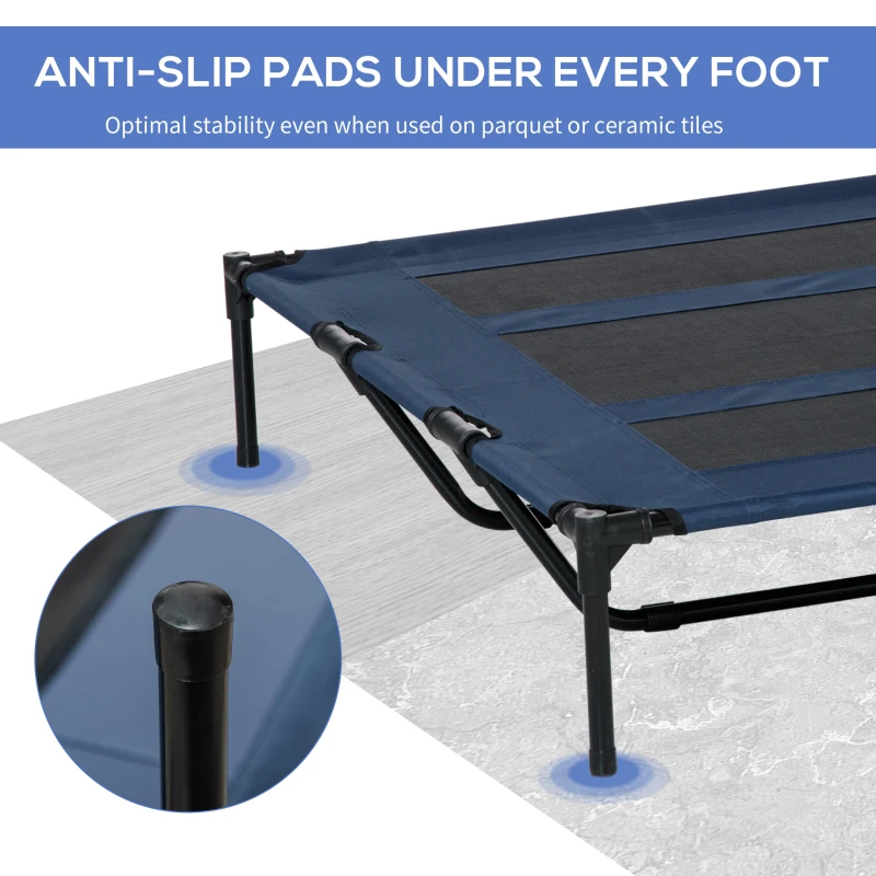 PawHut 48" X 36" X 9" Elevated Pet Bed with Carrying Bag, Dark Blue