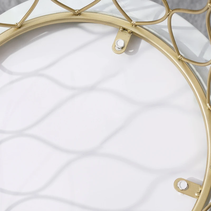 Outsunny Set of 2 Patio Round Nesting Coffee Table Set, Outdoor Stacking End Side Table with Metal Frame for Garden, Balcony, Backyard, Gold