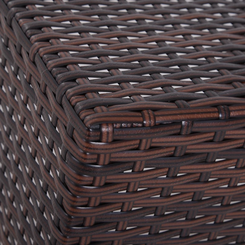 Outsunny Set of 3 Wicker Nesting Tables Patio Rattan Snack End Side Tables Hand Woven All Weather Garden Outdoor Home Furniture Brown