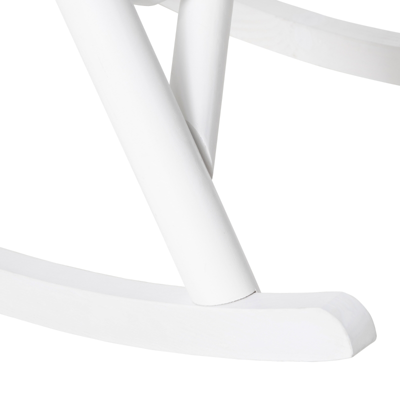 Outsunny Outdoor Wooden Rocking Chair, Single-Person Rustic Adirondack Rocker with Slatted Seat, High Backrest, Armrests for Patio, Garden and Porch, White