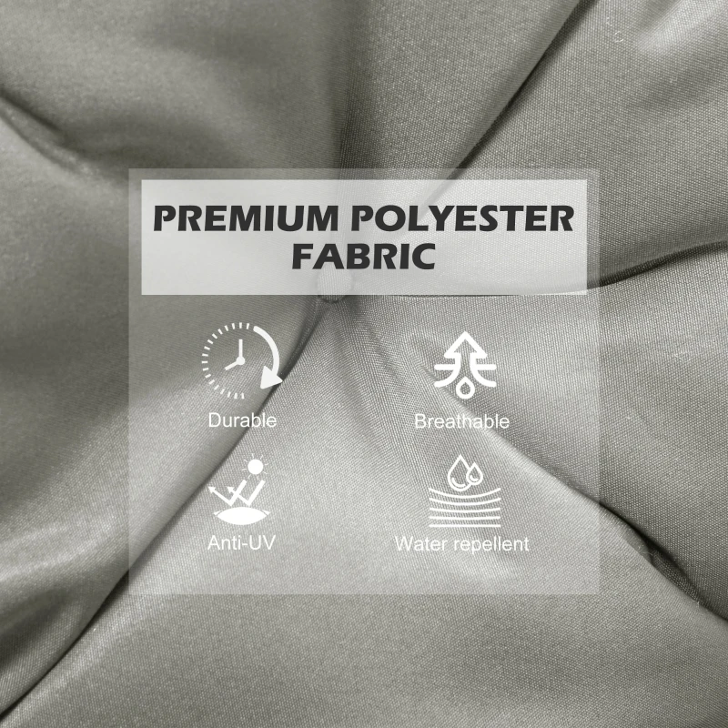 Outsunny Set of 2 Garden Chair Cushions Seat Pad with Backrest for Sunbeds, Rocking Chairs, Loungers, Outdoor & Indoor Use