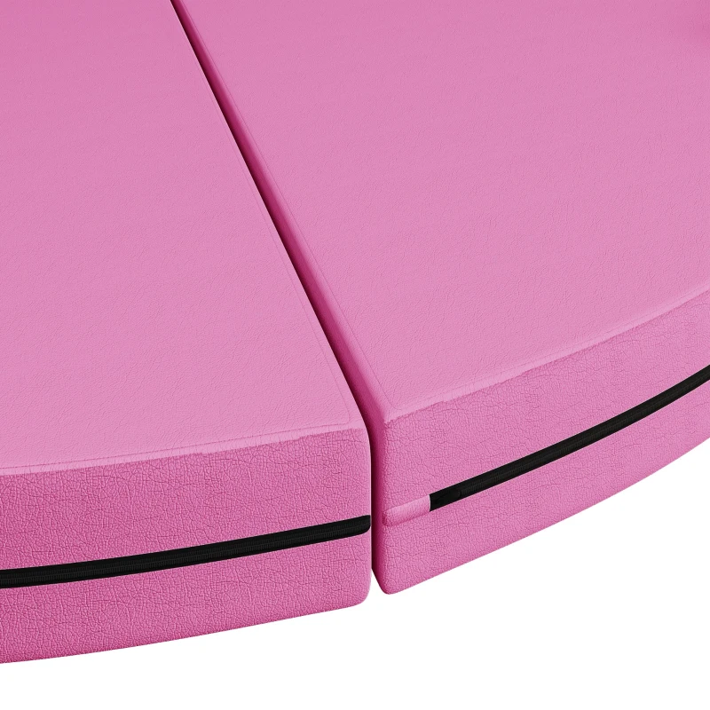 Soozier Foldable Crash Mat, Pole Padding with Carrying Handles and EPE Foam for Dance Training and Exercise, Pink