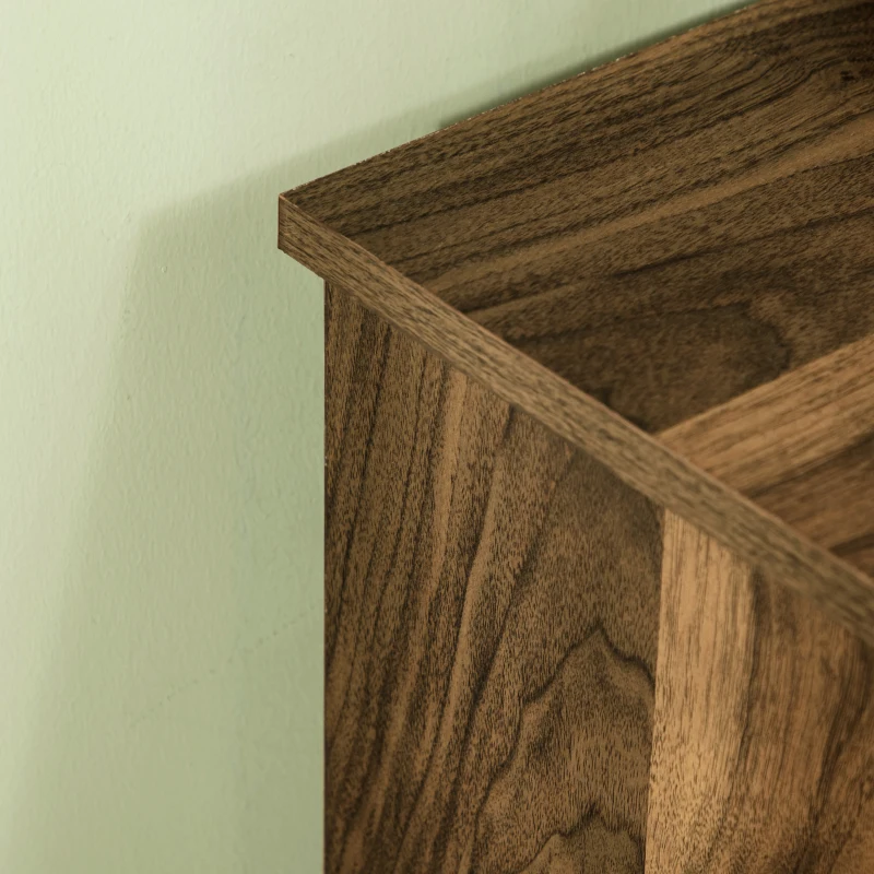 HOMCOM Sideboard with Glass Sliding Doors, Buffet Cabinet, Coffee Bar Cabinet with Adjustable Shelf, Walnut