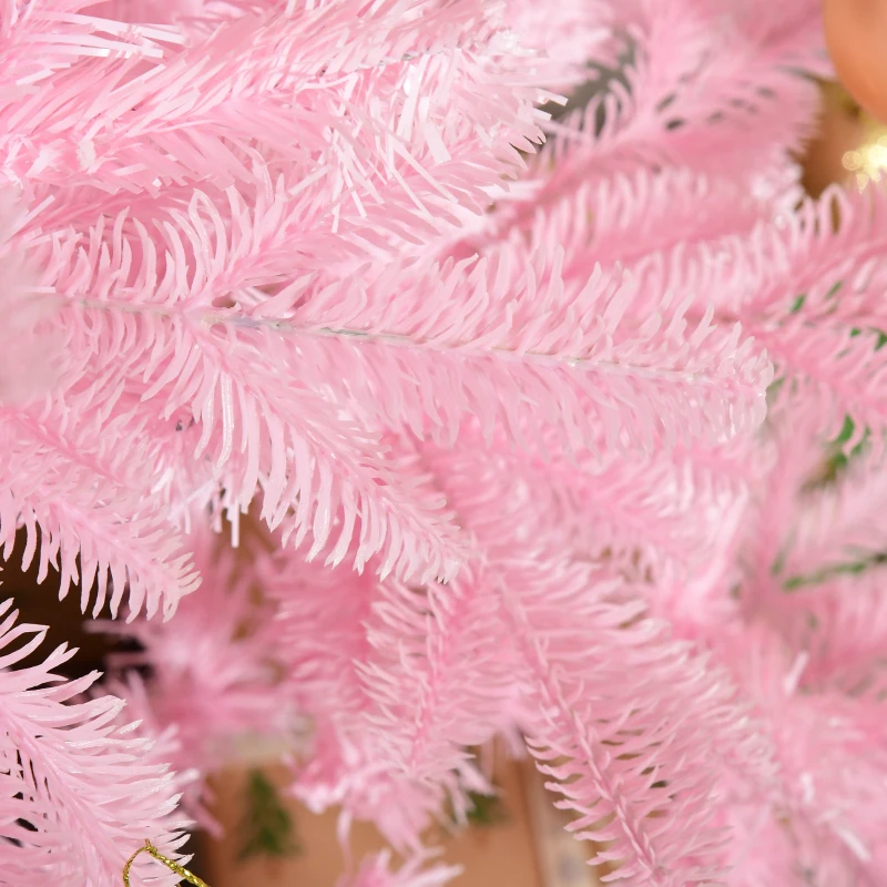 HOMCOM 5FT Artificial Christmas Tree Holiday Xmas Tree Decoration with Automatic Open for Home Party, Pink