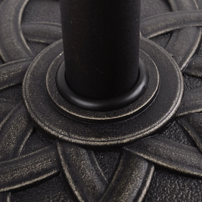 Outsunny 42 lbs Resin Round Market Umbrella Base Holder 22" Decorative Parasol Stand for Patio, Outdoor, Backyard, Bronze