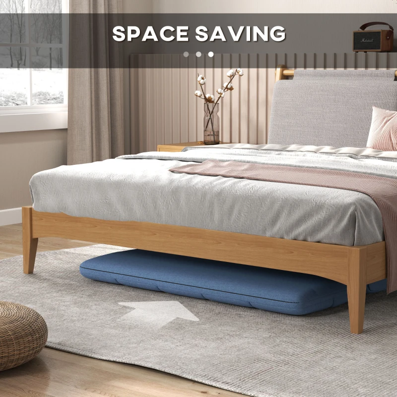 HOMCOM Floor Sofa, Foldable 2-Seater Lazy Sofa Sleeper with 9-position Backrest and 2 Pillows Light Blue