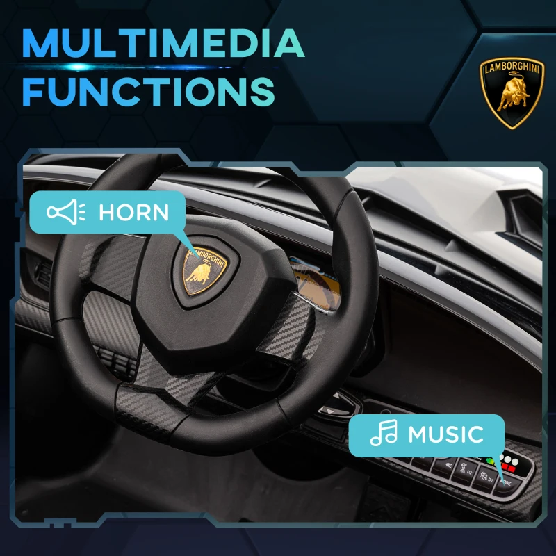 Aosom 12V Electric Ride on Car with Butterfly Doors, 4.3Mph Kids Ride-on Toy for Boys and Girls with Remote Control, Horn Honking, Music, Lights, Black